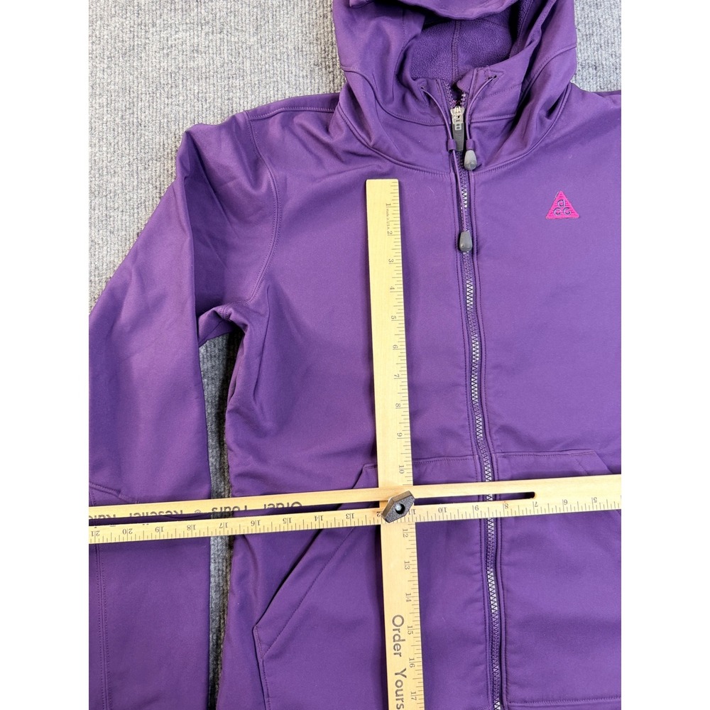 Nike ACG Purple Softshell Hoodie Jacket Womens Small Full Zip Fleece Lined Hikin - Picture 4 of 13